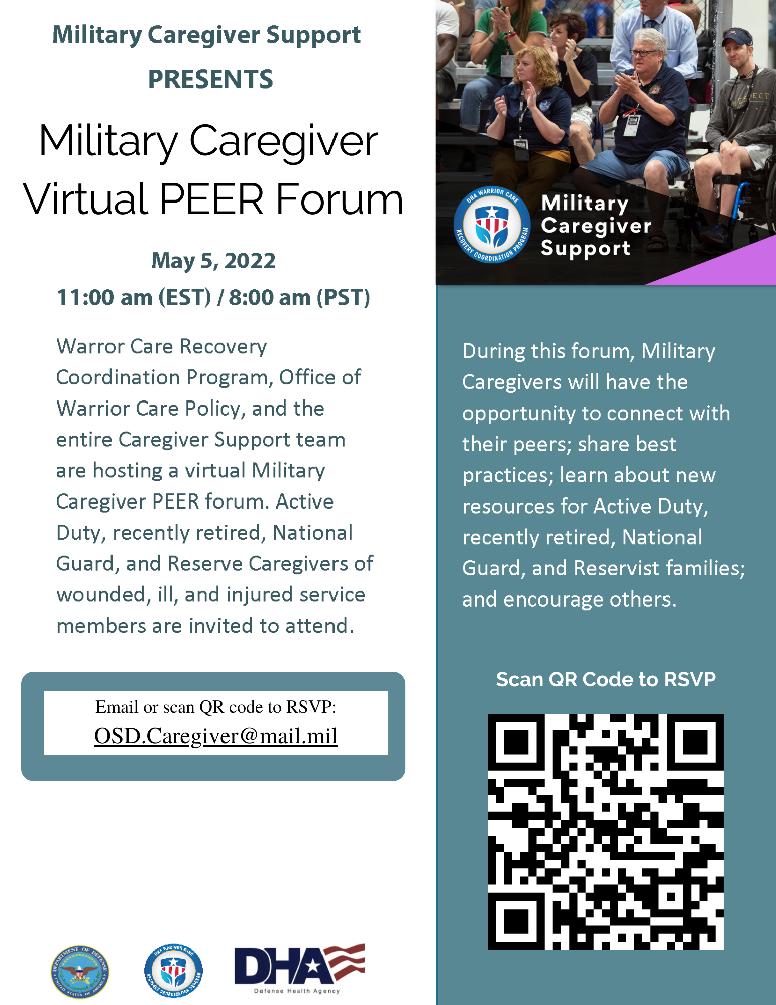Warrior Care > Caregiver Resources > Military Caregiver Virtual PEER Forums